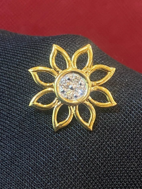 Pendentif En Or 18K Avec Diamants Pave 0,20 Ct - Rond Brillant, Coupe Excellente, Couleur G, Clarté SI1
