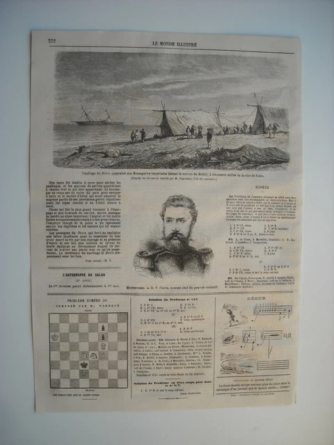 1865 Engraving. Shipwreck Du Bearn, Liner Imperial Messengers, Vers Brazil...