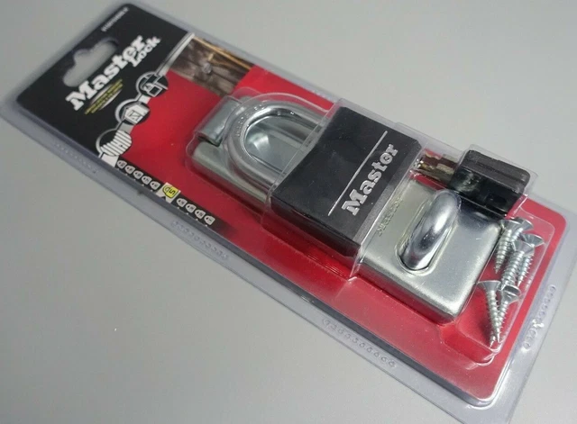 Master Lock 9150704DBLK Puerta Hasp y Candado Llave Puerta Cobertizo Set de Seguridad NUEVO