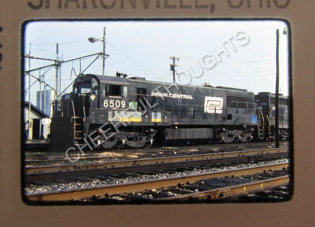 Original '77 Kodachrome Slide PC Penn Central 6509 U25C Sharonville, OH     36M9
