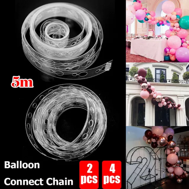 5M Balloon Decorate Strip Single/double hole Arch Garland Connect Chain Tape UK