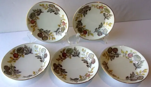 Wedgwood Lichfield Bone China 5” Bowls Made In England, W4156, Lot Of 5