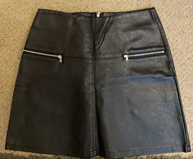Burgundy leather deals skirt primark