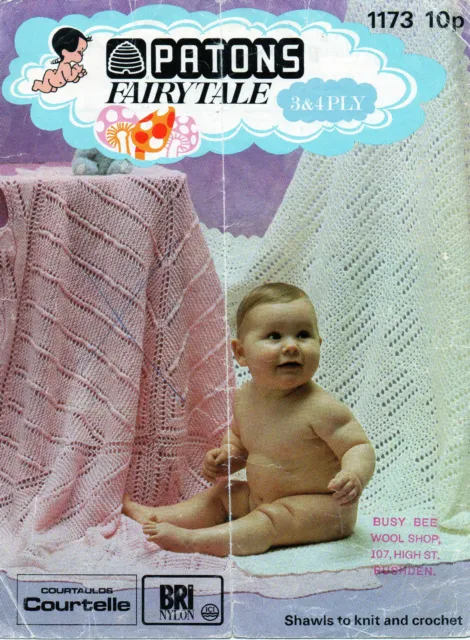 ~ Patons Baby Knit & Crochet Pattern For Two Pretty Shawls ~ See Note ~