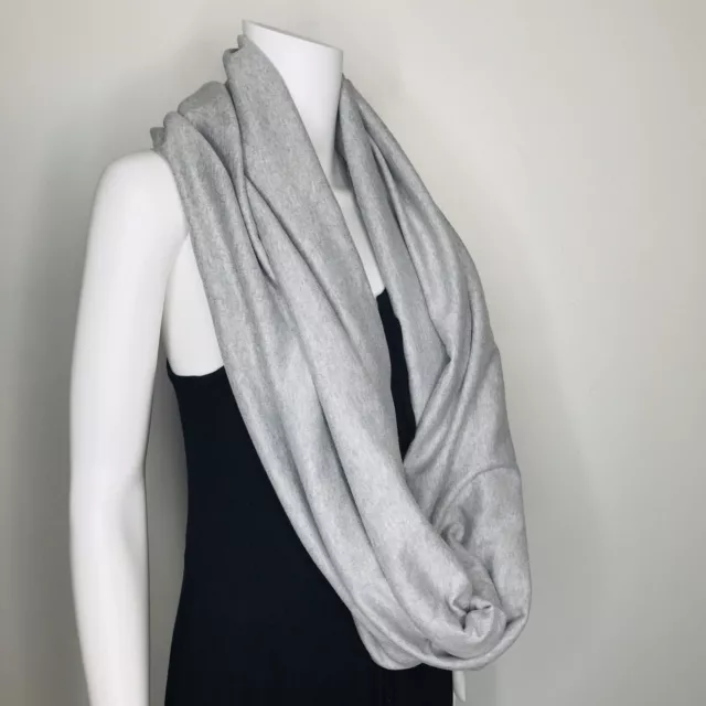 NEW Gray Cotton Infinity Scarf Circle Head Oversized American Wrap Warm Apparel 3