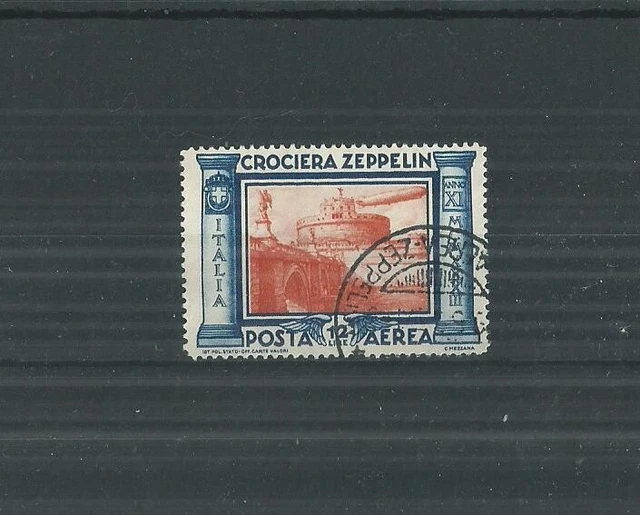 Italy  1933 Zeppelin 12 Lire Used ( Zeppelin Cancel)