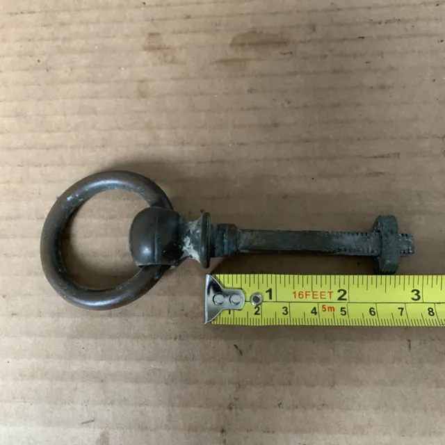 Antique Solid Brass Door Ring Centre Pull Handle -Salvage