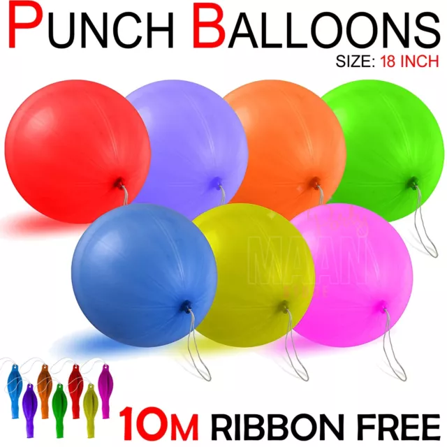 50 LARGE PUNCH BALLOONS Party Bag Fillers Goody CHILDRENS Loot Bag Toys Birthday