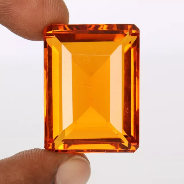 Brazilian Yellow Citrine 53.45 Ct. Faceted Emerald Cut Loose Gemstone GS-224