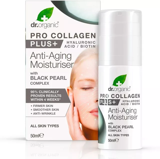 Dr. Organic Pro Colágeno Plus Antiedad Hidratante + Black Pearl + Hialurónico