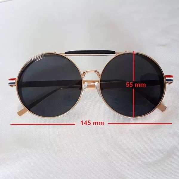 Occhiali da sole polarizzati rotondi sunglasses unisex Vintage Stile Steampunk 2