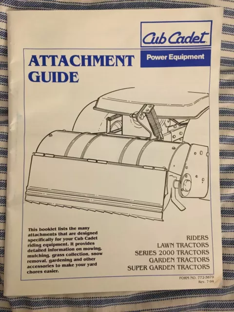 Cub Cadet Series 2000 Lawn Tractors Attachment Guide - 56 Pages