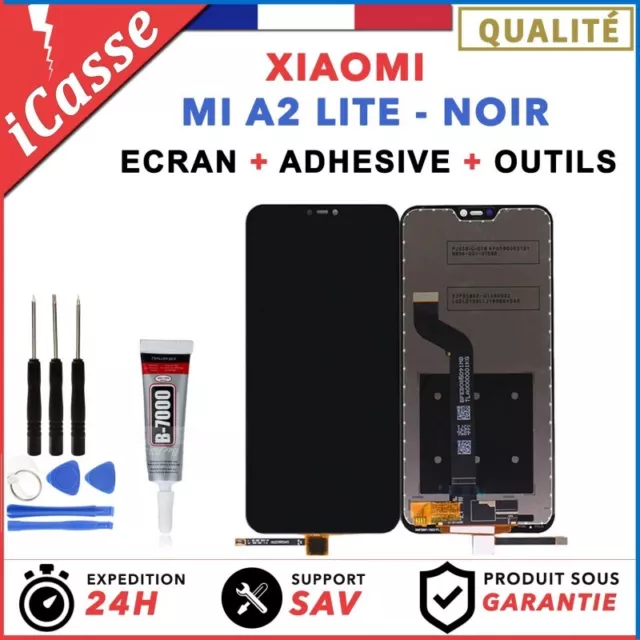 ECRAN LCD + VITRE TACTILE pour XIAOMI MI A2 LITE NOIR + OUTILS + COLLE