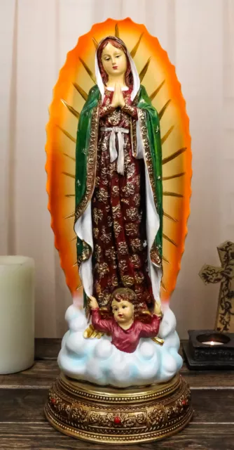 Large Blessed Virgin Our Lady of Guadalupe Statue 16.25"Tall Holy Mother Mary