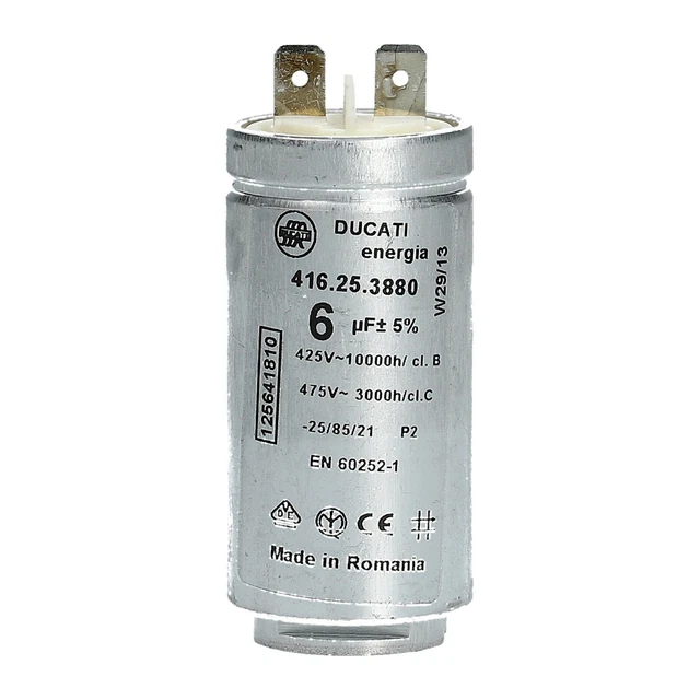 Kondensator Trockner Kondensator 6,00µF 425/475V Für Trockner 1256418102 Trockner Aeg