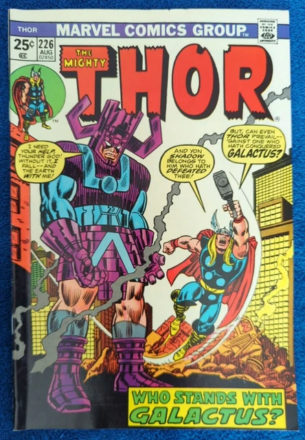 The Mighty Thor #226. 1974 Marvel! Early Thor Story! Galactus! Firelord! 8.0 Vf!