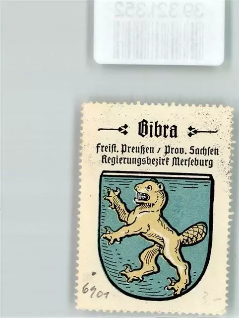 39321352 - 6901 Bibra Vignette Wappen Freist. Preussen Prov. Sachsen