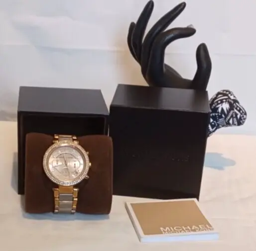 Michael Kors MK5896  Parker  Rose Gold Women’s Watch Blush Crystal With Box