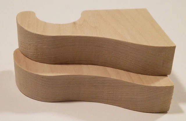 Pair of Curtain Rod Brackets Unfinished Poplar Wood for 1 3/8" Rod #DB25A