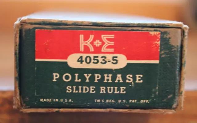 K & E / Keuffel & Esser No. 4053-5  Slide Rule With Original Case Box & Manual