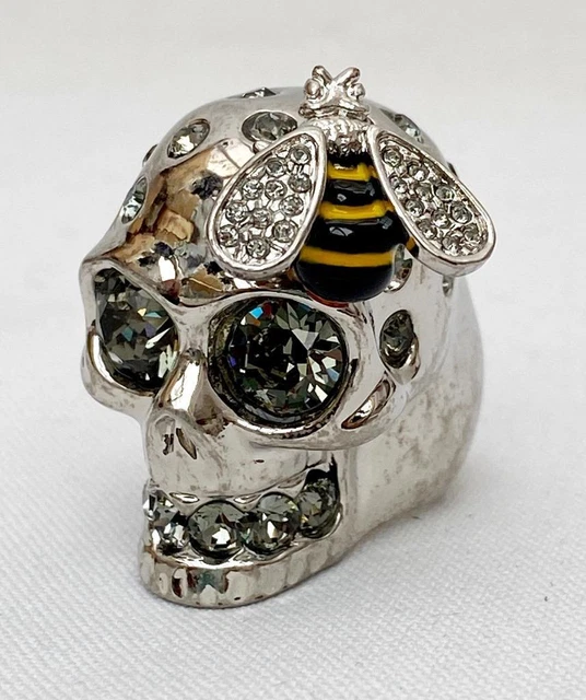 Alexander McQueen Silver Bee Skull Ring sz11 Boxed, Perfect Gift Alexander McQueen Silver Bee Skull Ring sz11 Boxed, Perfect Gift
