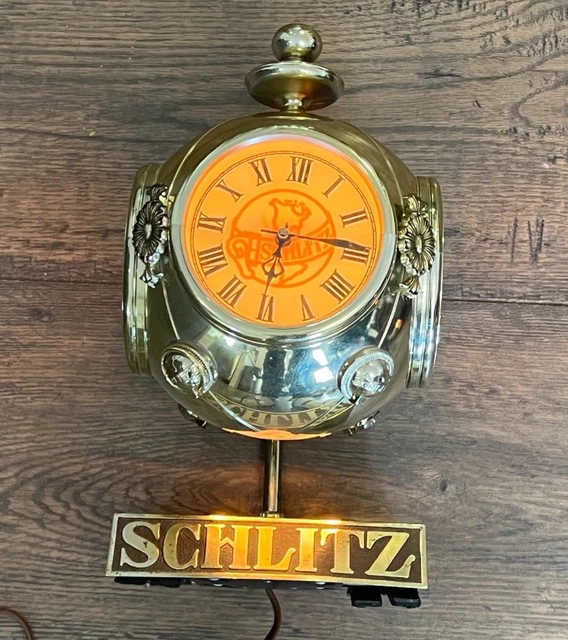 Vintage Schlitz Beer Clock Lighted Beer Sign Cash Register Topper Bar Light Vintage Schlitz Beer Clock Lighted Beer Sign Cash Register Topper Bar Light