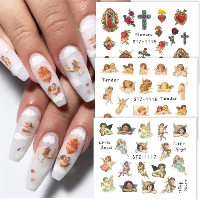 Calcomanías de uñas Mary pegatinas de diseño ángeles patrones ángeles pegatinas pegatinas para uñas