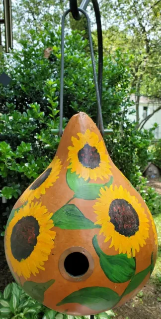 Hand-painted Sunflower Gourd Birdhouse