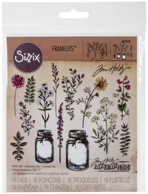 Sizzix Framelits Dies By Tim Holtz 23/Pkg-Flower Jar 662270