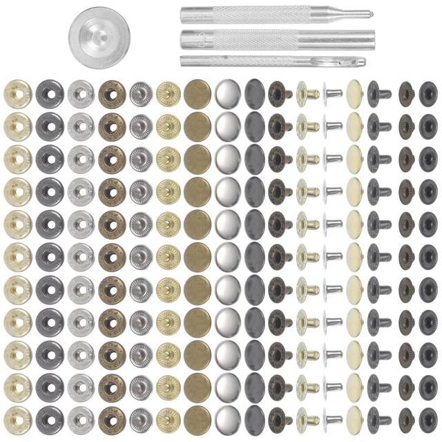 Kit De Fermeture À Bouton-pression Boutons En Cuir Outils À Encliqueter Métal