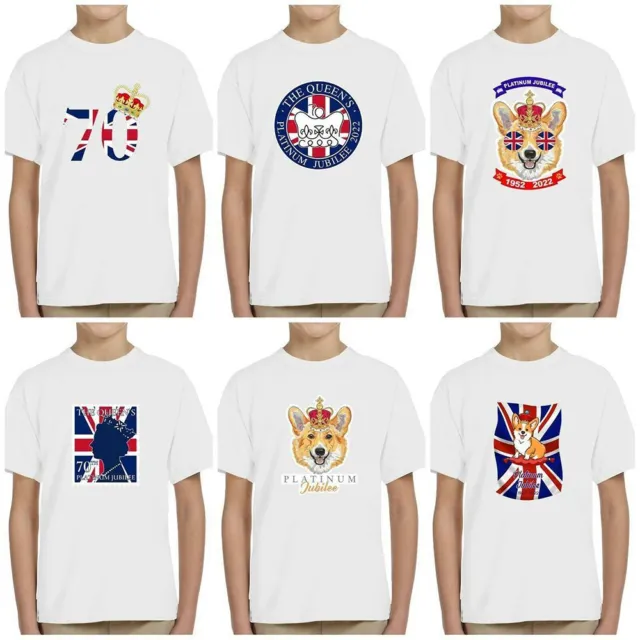 bambini Regina Elisabetta Girocollo T-Shirt Union Queen T-Shirt Jubilee Platino