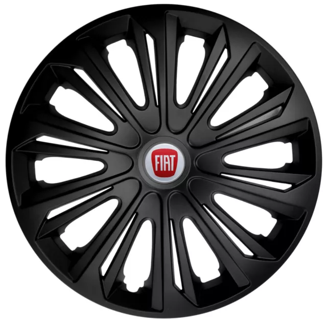 4x14" Wheel trims wheel covers fit Fiat 500 14 inches black matt NEW