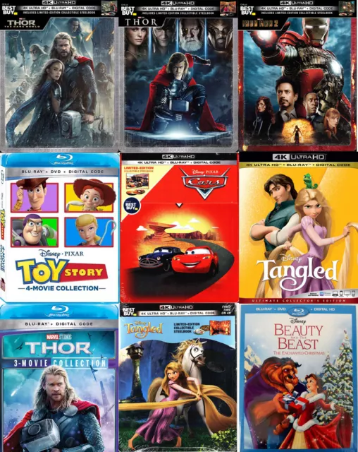 DISNEY & MARVEL STEELBOOK - Blu-ray - DVD Lot Collection Wholesale YOU CHOOSE!!!