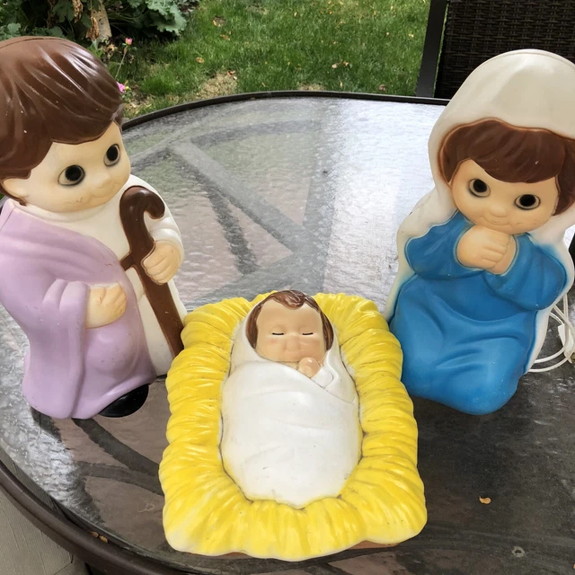 VINTAGE GENERAL FOAM Plastics Blow Mold Boy Girl Child’s 3 Piece