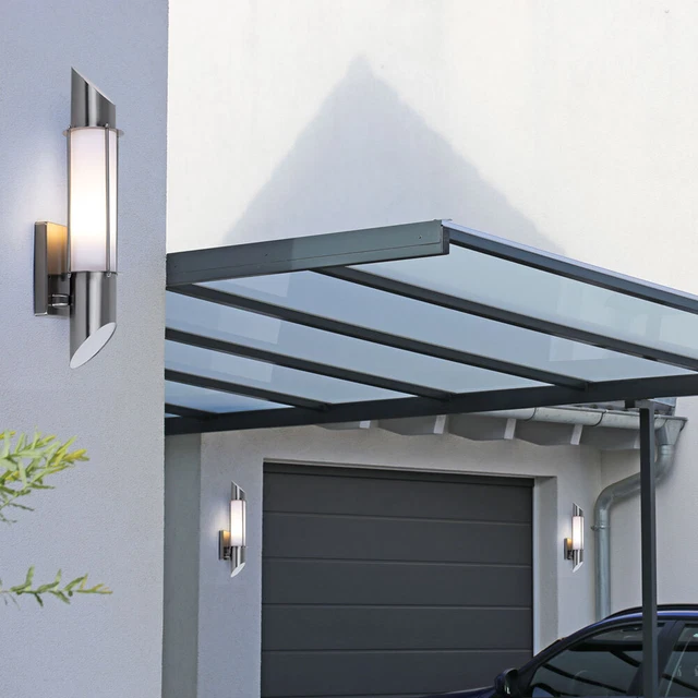 FTL Applique Murale E27 Extérieure Lanterne, Noir Mat Luminaire Exterieur, Jardin Lampe Exterieur Avec Abat-Jour En Verre Transparent, IP44 Etanche Porche Éclairage Mural D'Extérieur Pour Terrasse