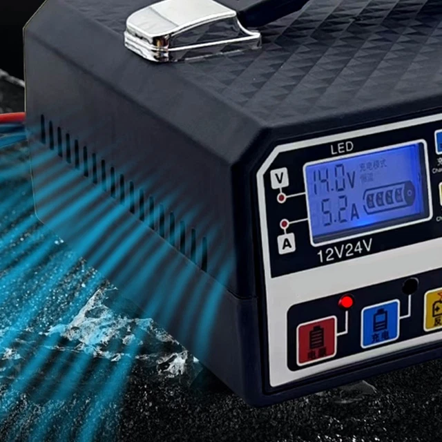Chargeur De Batterie Voiture Chargeur Batterie Voiture 10A 12V/24V Automatique - Écran LCD, Mode Réparation - Pour Moto, Voiture, Camion Chargeur 12v 24v Automatique