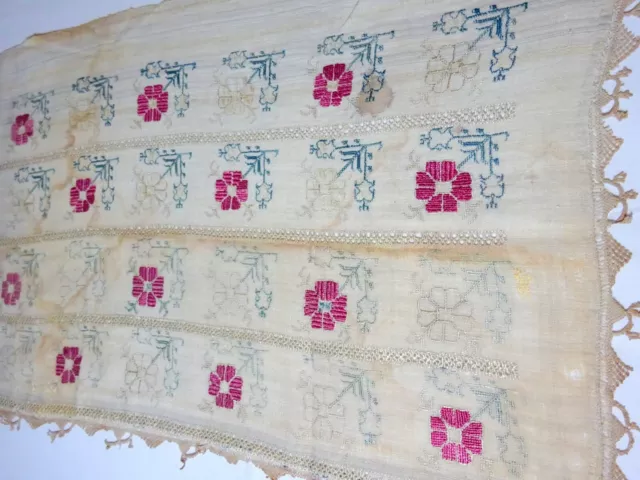 Greek Island Embroidery Silk 19th C Ottoman Textile Important Provenance #