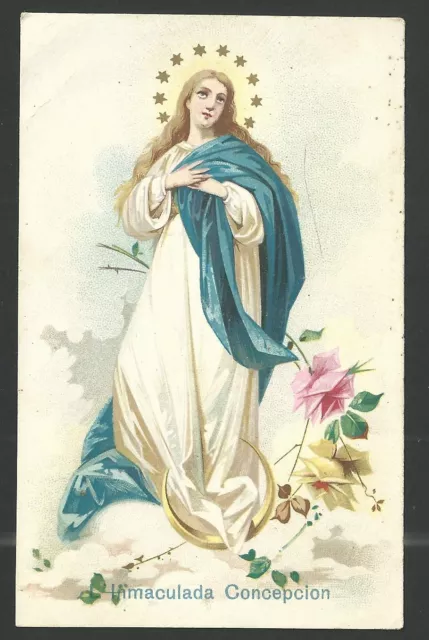 Estampa antigua de la Inmaculada Concepcion andachtsbild santino holy card
