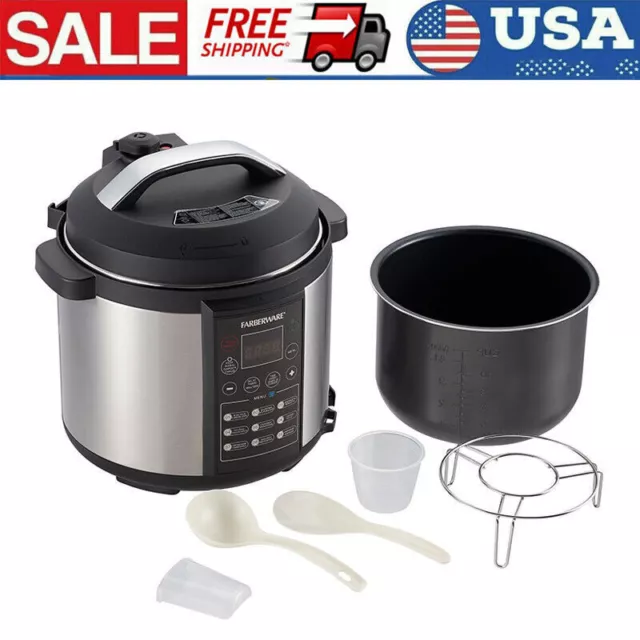 Stainless Steel Programmable Digital Pressure Cooker Kitchen LED Display 6 Quart