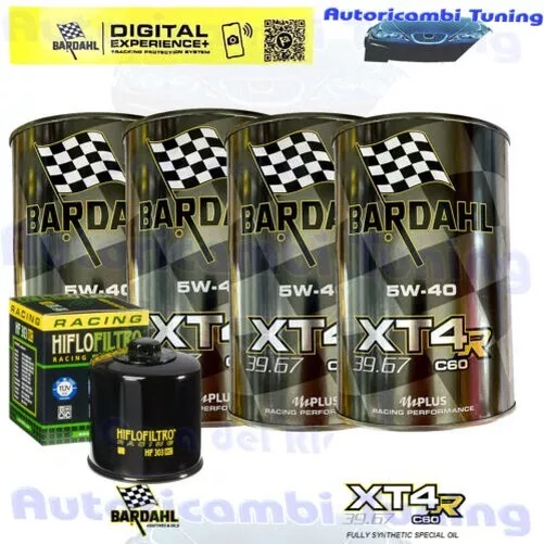 Kit De Mantenimiento Aceite Bardahl XT4R 5W40 Filtro Para Yamaha