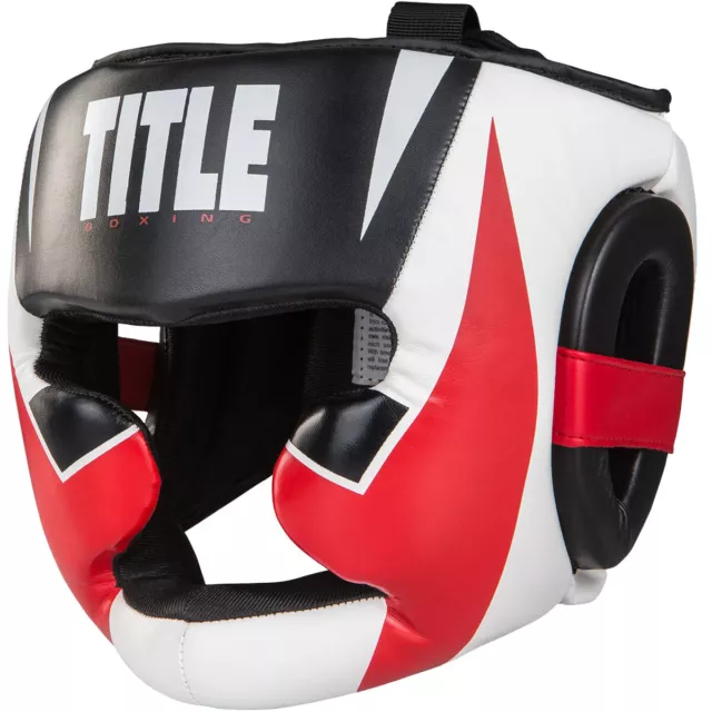 Title Boxing Command Lightweight Full-Face Training Headgear - Black/White/Red