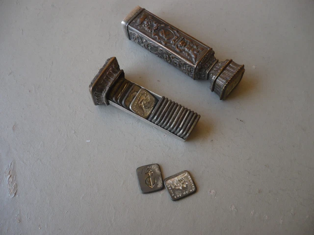 Cachet Sceau à système Interchangeable 22 Sceaux, ancien 19 ème Bronze argent