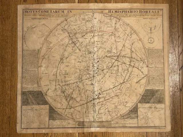1742 Motus Cometarum in Hemisphaerio Boreali - Johann Doppelmayr Celestial Map