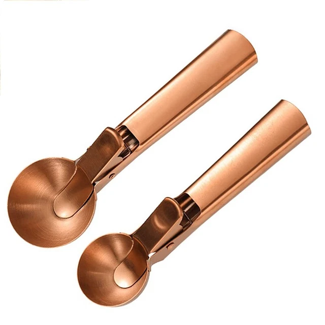 Scoop per gelato, 2 pz spazzolino per biscotti in acciaio inox con trigger M F2U3