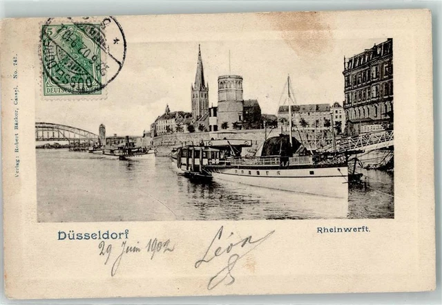 39397585 - 4000 Duesseldorf Rheinwerft Raddampfer Duesseldorf Stadtkreis 1902