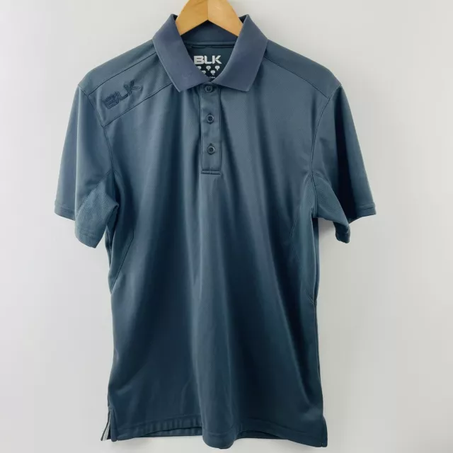 BLK Sport Polo Shirt Custom Fit Golf Casual Shirt Charcoal Grey Size Medium-Larg