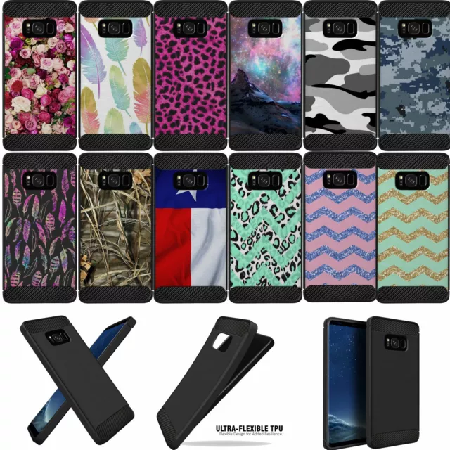 Case for (Samsung Galaxy Note 8) Black Flexible Scratch Defender TPU Cover