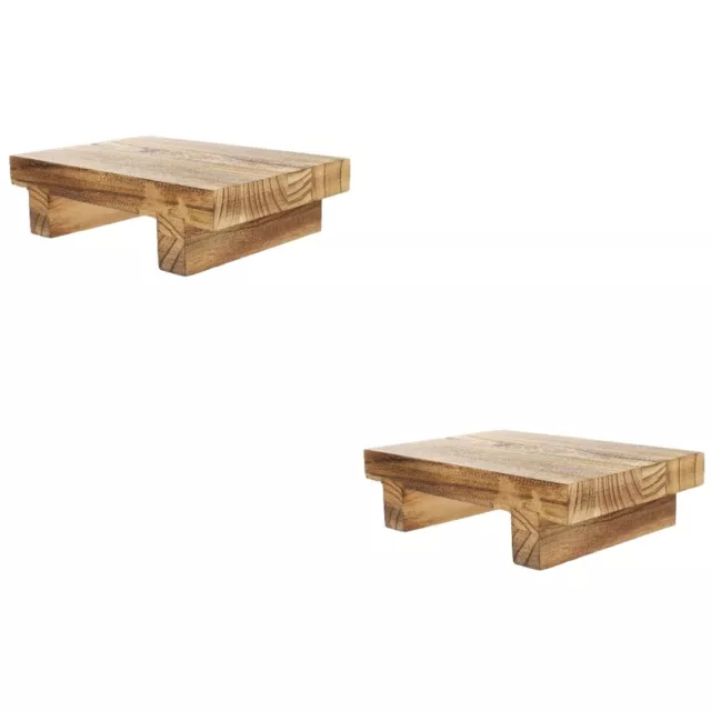 2 PIEZAS Soporte de mesa de madera Soporte para plantas Taburete Decoración