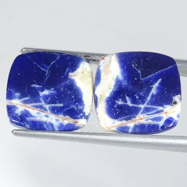 12.00Cts Natural Sodalite Pair Cushion Cabochon Loose Gemstones