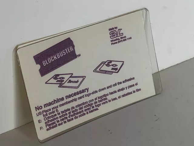 VINTAGE Blockbuster Video Membership Card Laminate Sleeve